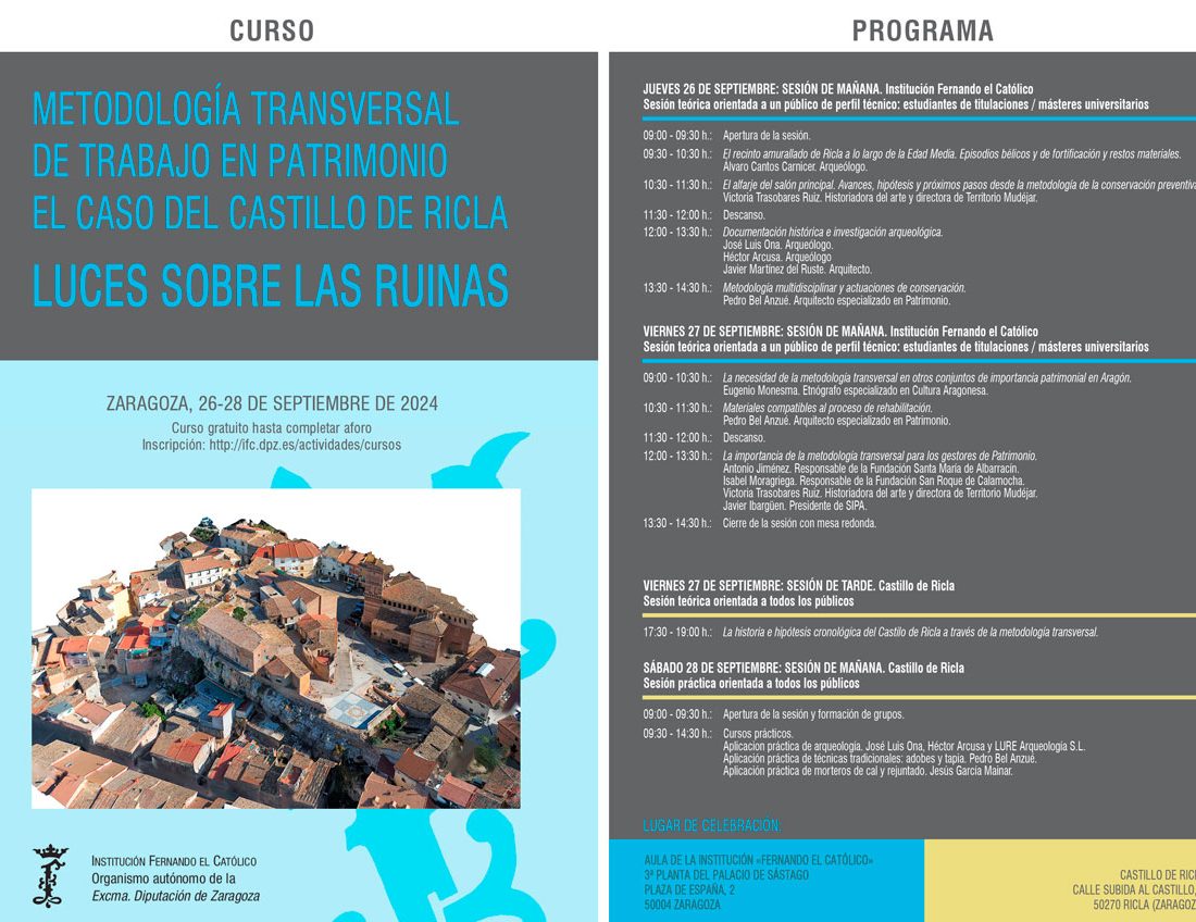 Curso de restauración multidisciplinar del Castillo de Ricla