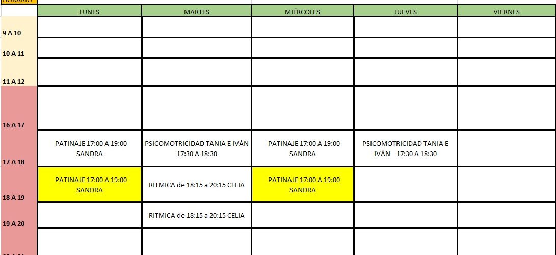 actividades deportivas