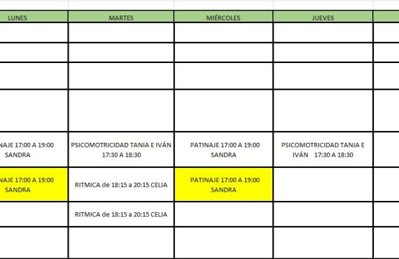 actividades deportivas