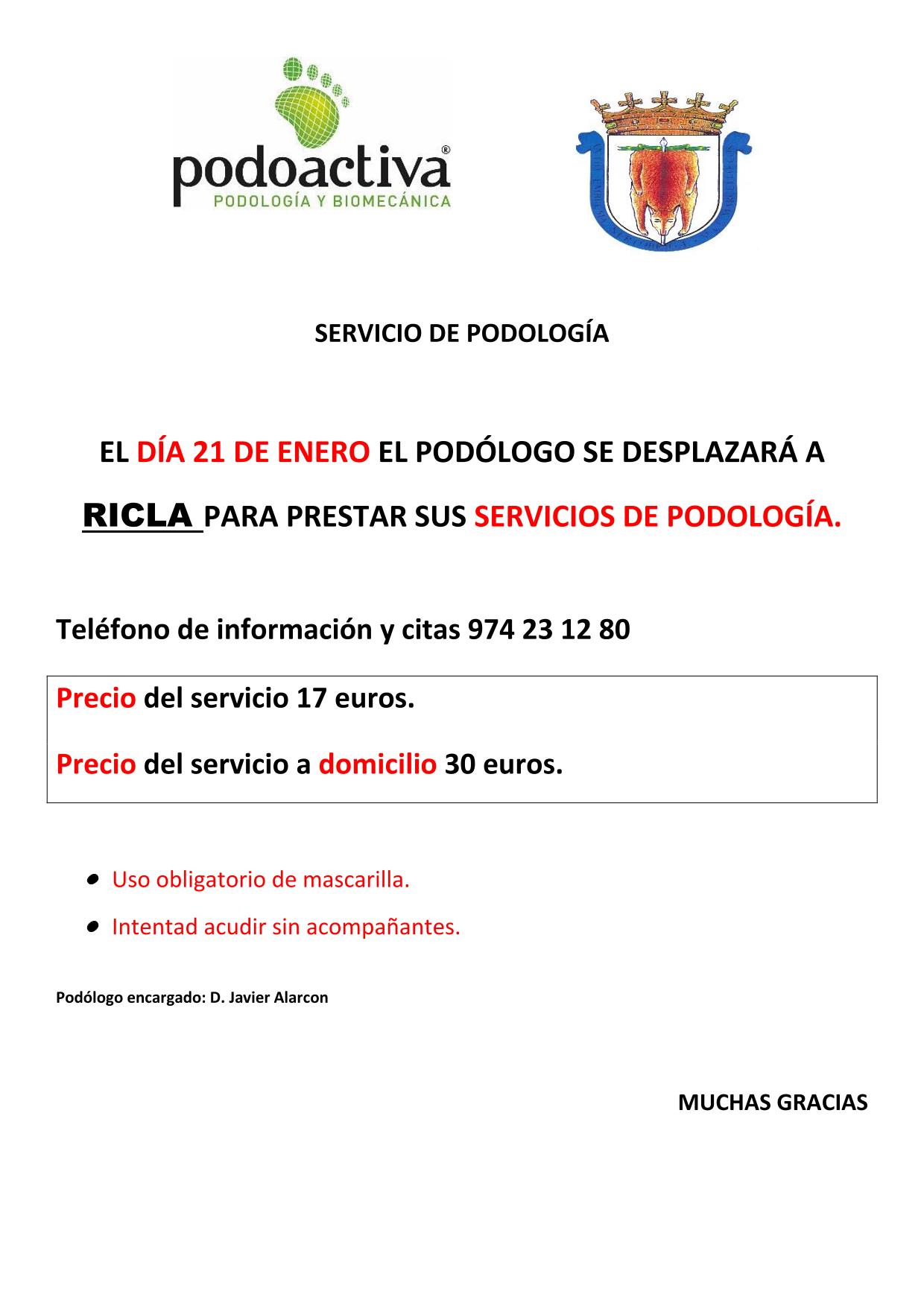 Cambio de fecha servicio podología