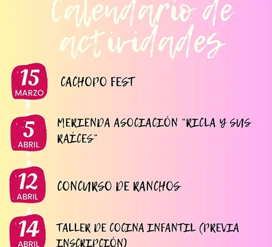 calendario de actividades